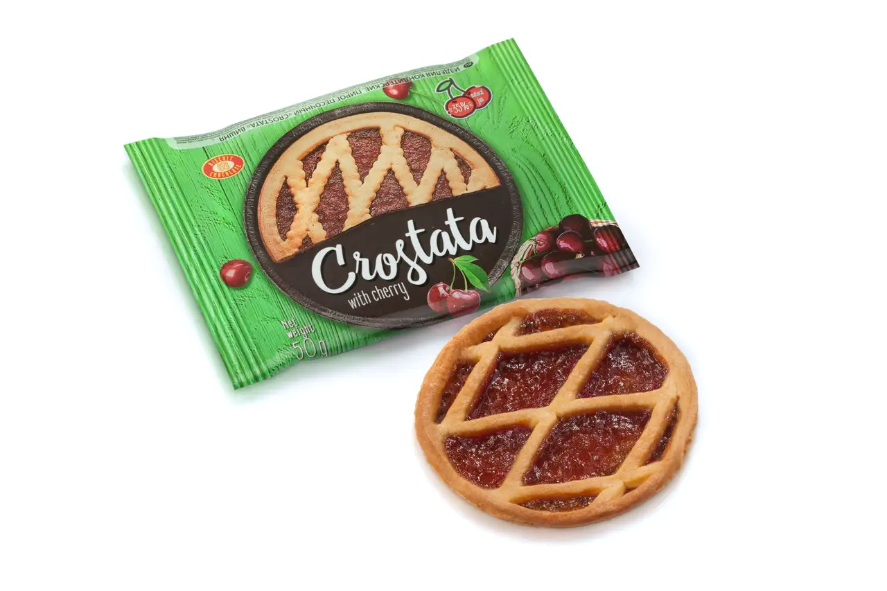 Печиво здобне"CROSTATA" з наповненням вишня, 50 г